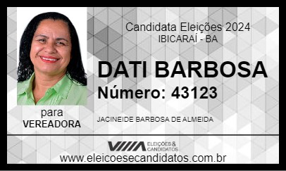 Candidato DATI BARBOSA 2024 - IBICARAÍ - Eleições