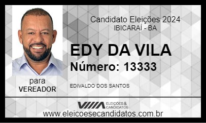 Candidato EDY DA VILA 2024 - IBICARAÍ - Eleições