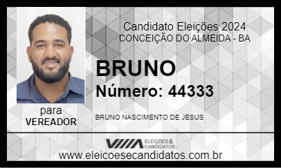 Candidato BRUNO 2024 - CONCEIÇÃO DO ALMEIDA - Eleições