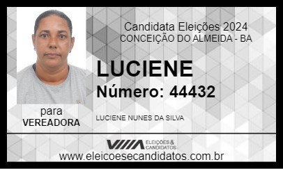 Candidato LUCIENE 2024 - CONCEIÇÃO DO ALMEIDA - Eleições