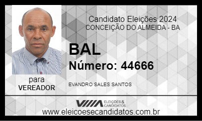 Candidato BAL 2024 - CONCEIÇÃO DO ALMEIDA - Eleições