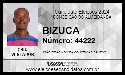 Candidato BIZUCA 2024 - CONCEIÇÃO DO ALMEIDA - Eleições