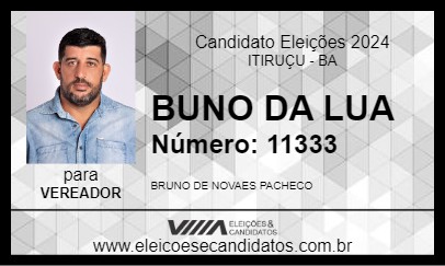 Candidato BRUNO DA LUA 2024 - ITIRUÇU - Eleições