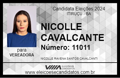 Candidato NICOLLE CAVALCANTE 2024 - ITIRUÇU - Eleições