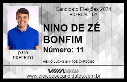 Candidato NINO DE ZÉ BONFIM 2024 - RIO REAL - Eleições