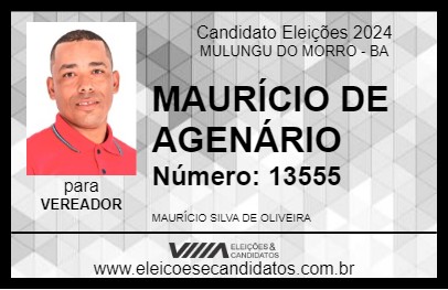 Candidato MAURÍCIO DE AGENÁRIO 2024 - MULUNGU DO MORRO - Eleições