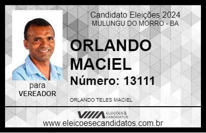 Candidato ORLANDO MACIEL 2024 - MULUNGU DO MORRO - Eleições