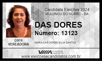 Candidato DAS DORES 2024 - MULUNGU DO MORRO - Eleições