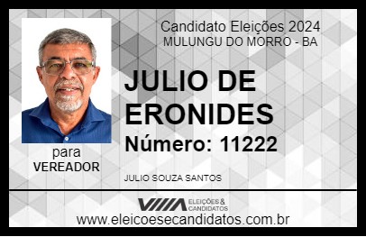 Candidato JULIO DE ERONIDES 2024 - MULUNGU DO MORRO - Eleições