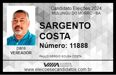 Candidato SARGENTO COSTA 2024 - MULUNGU DO MORRO - Eleições