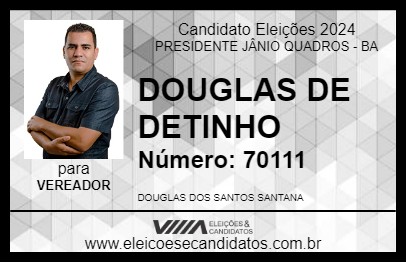 Candidato DOUGLAS DE DETINHO 2024 - PRESIDENTE JÂNIO QUADROS - Eleições