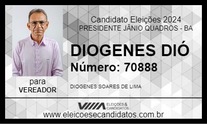 Candidato DIOGENES DIÓ 2024 - PRESIDENTE JÂNIO QUADROS - Eleições