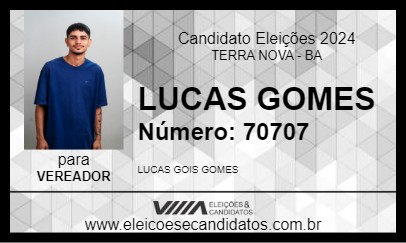 Candidato LUCAS GOMES  2024 - TERRA NOVA - Eleições