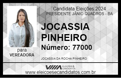 Candidato JOCASSIA PINHEIRO 2024 - PRESIDENTE JÂNIO QUADROS - Eleições