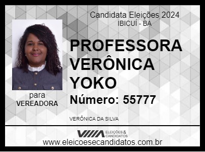 Candidato PROFESSORA VERÔNICA YOKO 2024 - IBICUÍ - Eleições