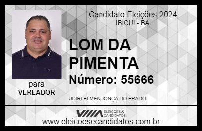 Candidato LOM DA PIMENTA 2024 - IBICUÍ - Eleições