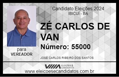 Candidato ZÉ CARLOS DA VAN 2024 - IBICUÍ - Eleições