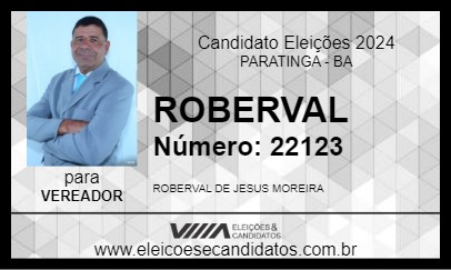 Candidato ROBERVAL 2024 - PARATINGA - Eleições