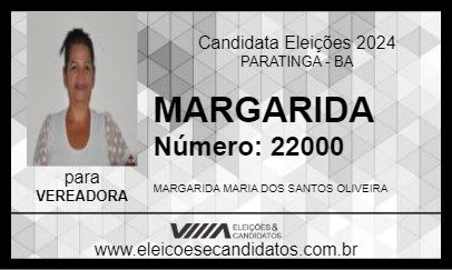 Candidato MARGARIDA 2024 - PARATINGA - Eleições