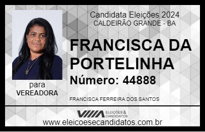 Candidato FRANCISCA DA PORTELINHA 2024 - CALDEIRÃO GRANDE - Eleições