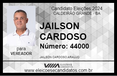 Candidato JAILSON CARDOSO 2024 - CALDEIRÃO GRANDE - Eleições