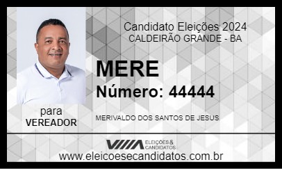 Candidato MERE 2024 - CALDEIRÃO GRANDE - Eleições