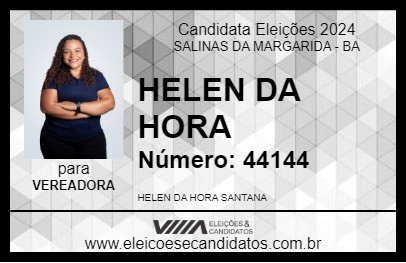 Candidato HELEN DA HORA 2024 - SALINAS DA MARGARIDA - Eleições