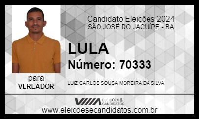 Candidato LULA 2024 - SÃO JOSÉ DO JACUÍPE - Eleições