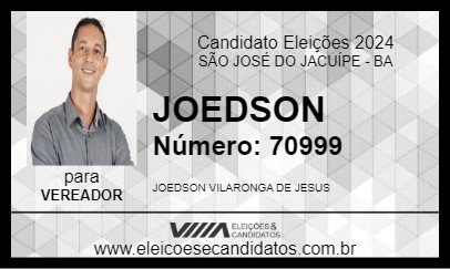 Candidato JOEDSON 2024 - SÃO JOSÉ DO JACUÍPE - Eleições