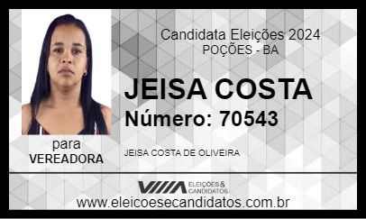 Candidato JEISA COSTA 2024 - POÇÕES - Eleições