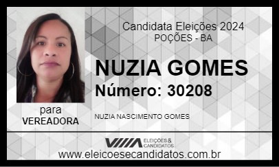 Candidato NUZIA GOMES 2024 - POÇÕES - Eleições