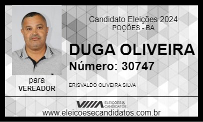 Candidato DUGA OLIVEIRA 2024 - POÇÕES - Eleições