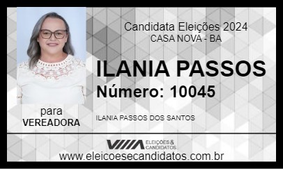 Candidato ILANIA PASSOS 2024 - CASA NOVA - Eleições