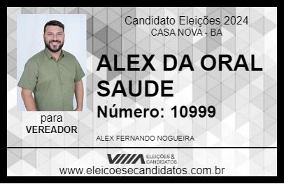 Candidato ALEX DA ORAL SAUDE 2024 - CASA NOVA - Eleições