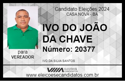 Candidato IVO DO JOÃO DA CHAVE 2024 - CASA NOVA - Eleições