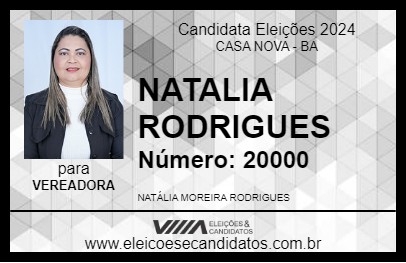 Candidato NATALIA RODRIGUES 2024 - CASA NOVA - Eleições