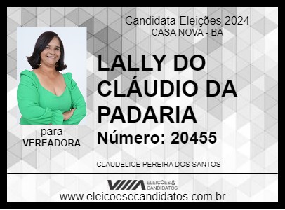 Candidato LALLY DO CLÁUDIO DA PADARIA 2024 - CASA NOVA - Eleições