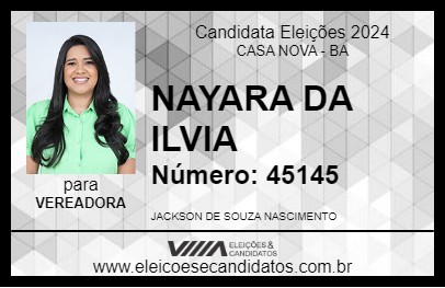 Candidato NAYARA DA ILVIA 2024 - CASA NOVA - Eleições