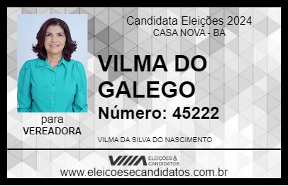 Candidato VILMA DO GALEGO 2024 - CASA NOVA - Eleições