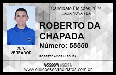 Candidato ROBERTO DA CHAPADA 2024 - CASA NOVA - Eleições