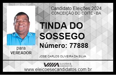 Candidato TINDA DO SOSSEGO 2024 - CONCEIÇÃO DO COITÉ - Eleições