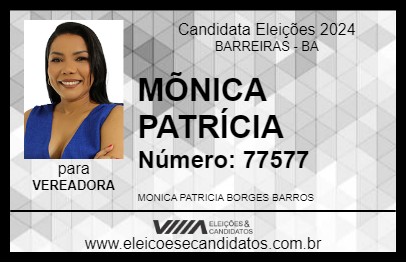 Candidato MÕNICA PATRÍCIA 2024 - BARREIRAS - Eleições