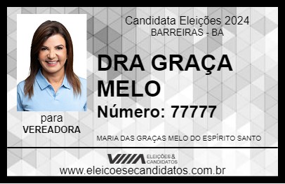 Candidato DRA GRAÇA MELO 2024 - BARREIRAS - Eleições