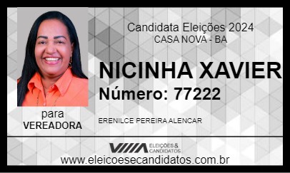 Candidato NICINHA XAVIER 2024 - CASA NOVA - Eleições