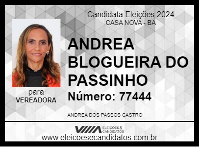 Candidato ANDRÉA PASSOS 2024 - CASA NOVA - Eleições