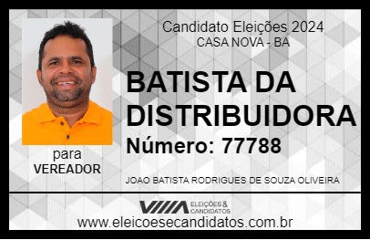 Candidato BATISTA DA DISTRIBUIDORA 2024 - CASA NOVA - Eleições