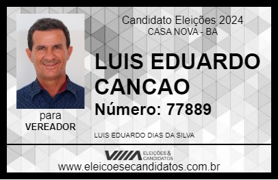 Candidato LUIS EDUARDO CANCAO 2024 - CASA NOVA - Eleições