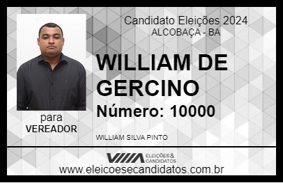 Candidato WILLIAM DE GERCINO 2024 - ALCOBAÇA - Eleições