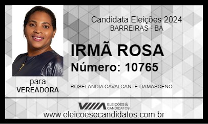 Candidato IRMÃ ROSA 2024 - BARREIRAS - Eleições