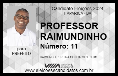 Candidato PROFESSOR RAIMUNDINHO 2024 - ITAPARICA - Eleições